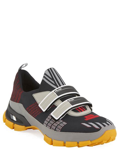 prada nylon tech sneaker with double grip-strap|Prada Men's Nylon Tech Sneakers with Double Grip.